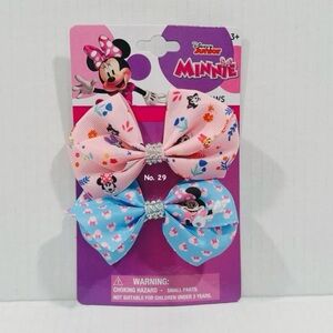 Disney Minnie Mouse 2 piece Hair Clip Bows - Pink & Blue